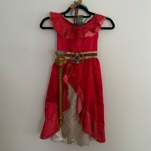 Elena of Avalor costume with Disneyland bought septor that lights up w/ tiara